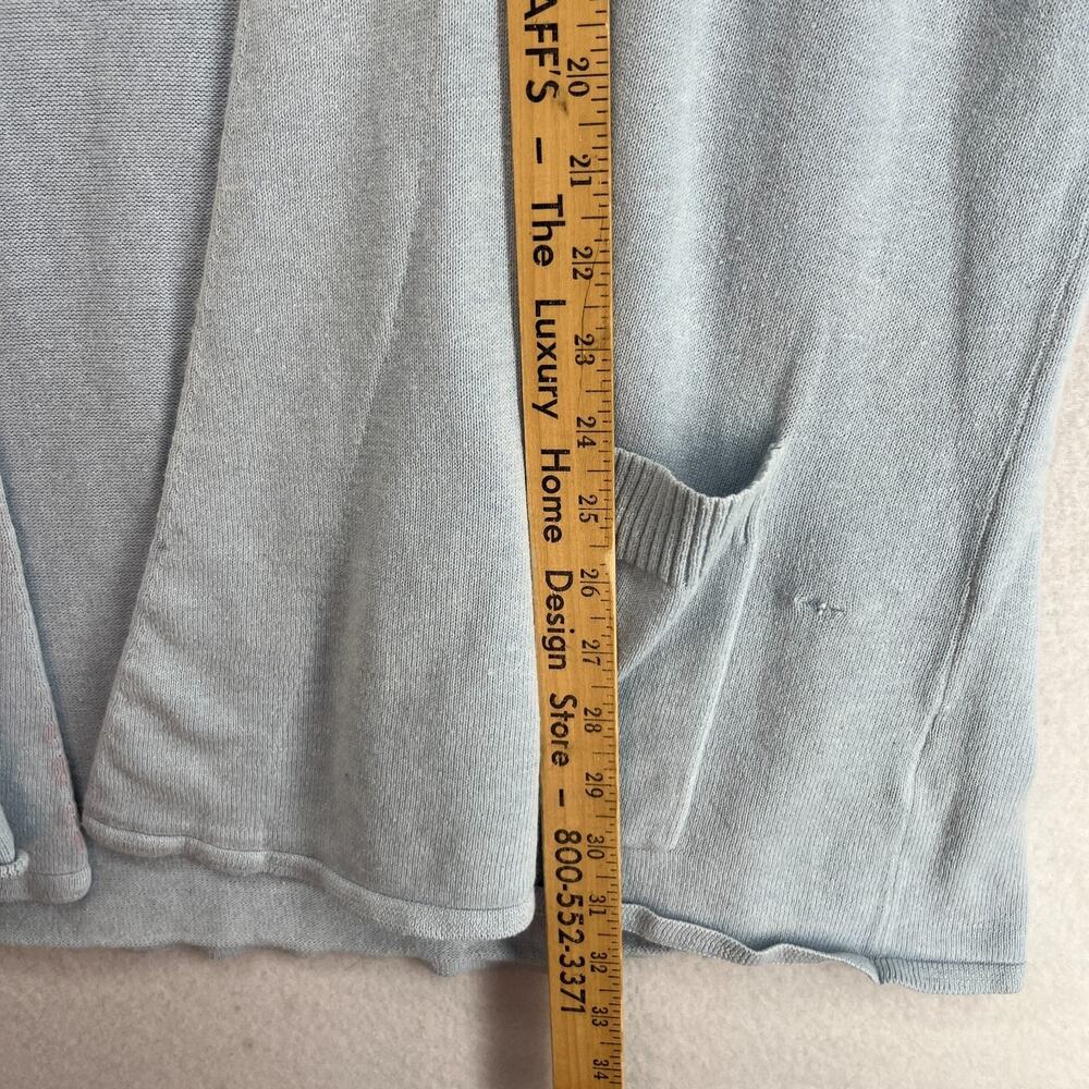 EILEEN FISHER Cardigan XL Cotton Cashmere Open Front Sweater Pockets Light Blue - Picture 12 of 13